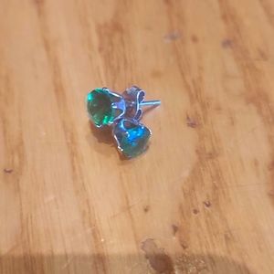 Simulated Emerald Martini Stud Earrings